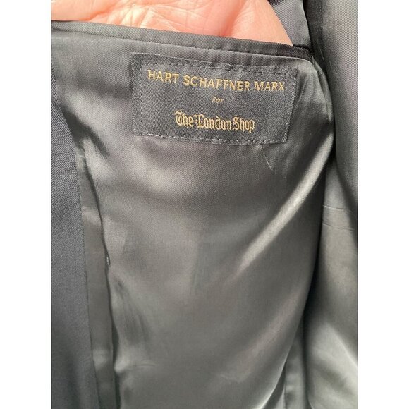 Hart Schaffner Marx Mens Blazer Size 44 Black London Shop Metal Buttons Union Ta - Picture 3 of 15